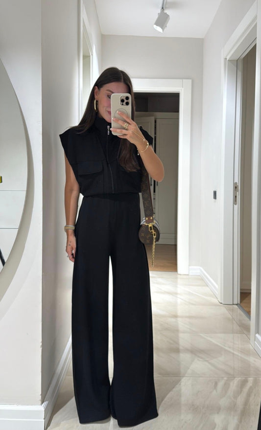 Vest with wide leg trouser oysho fabric tracksuit