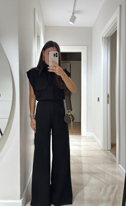 Vest with wide leg trouser oysho fabric tracksuit