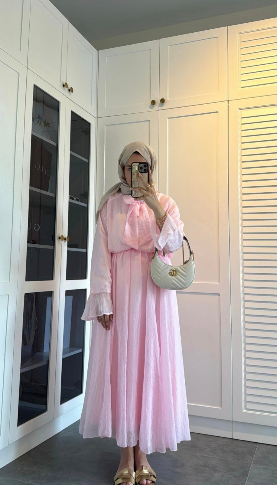 Ruffle sleeve shirt with tie at neck,maxi skirt co-ord set