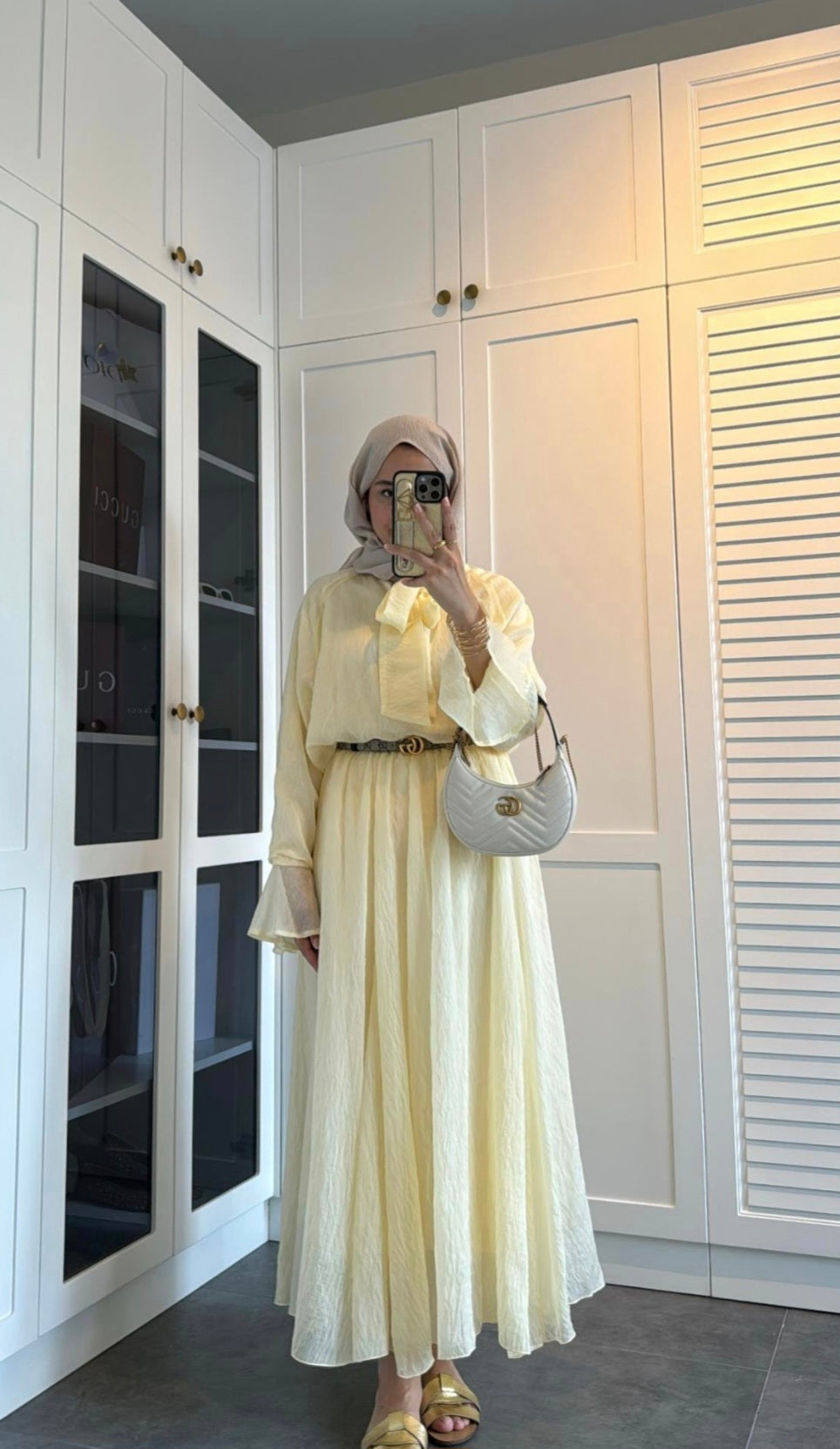 Ruffle sleeve shirt with tie at neck,maxi skirt co-ord set