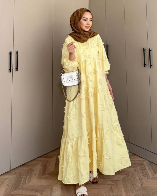 Boheme dress With gold thread details