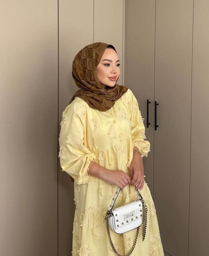 Boheme dress With gold thread details