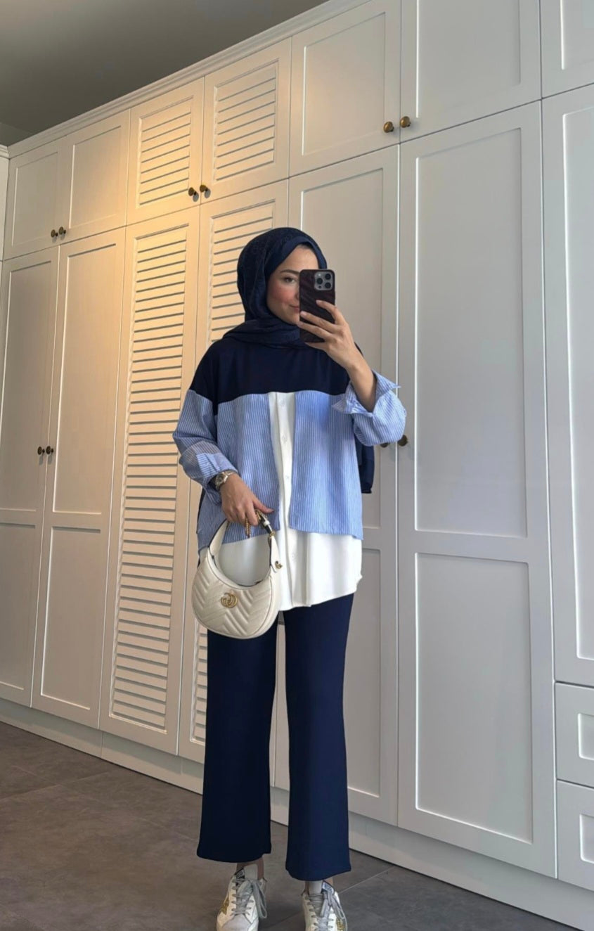 Modal cotton tracksuit with shirt details