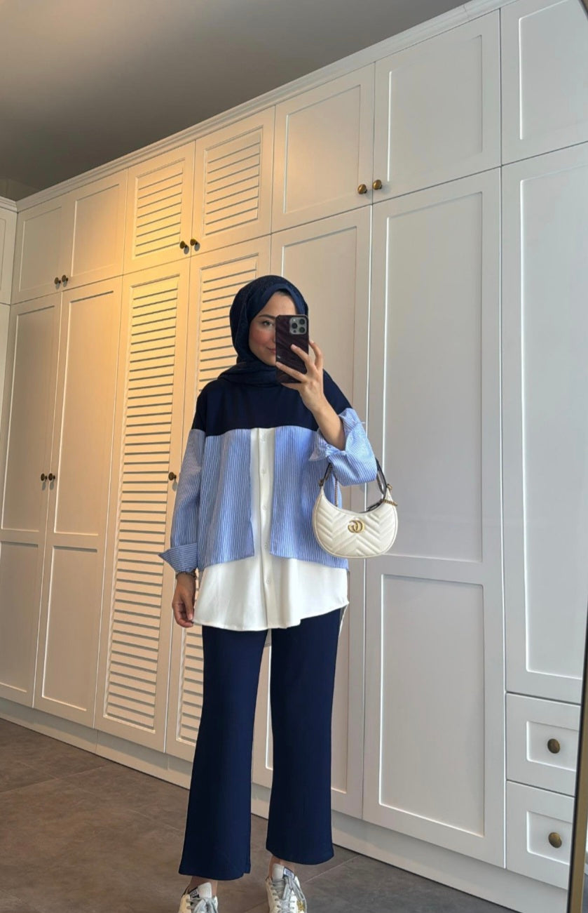 Modal cotton tracksuit with shirt details