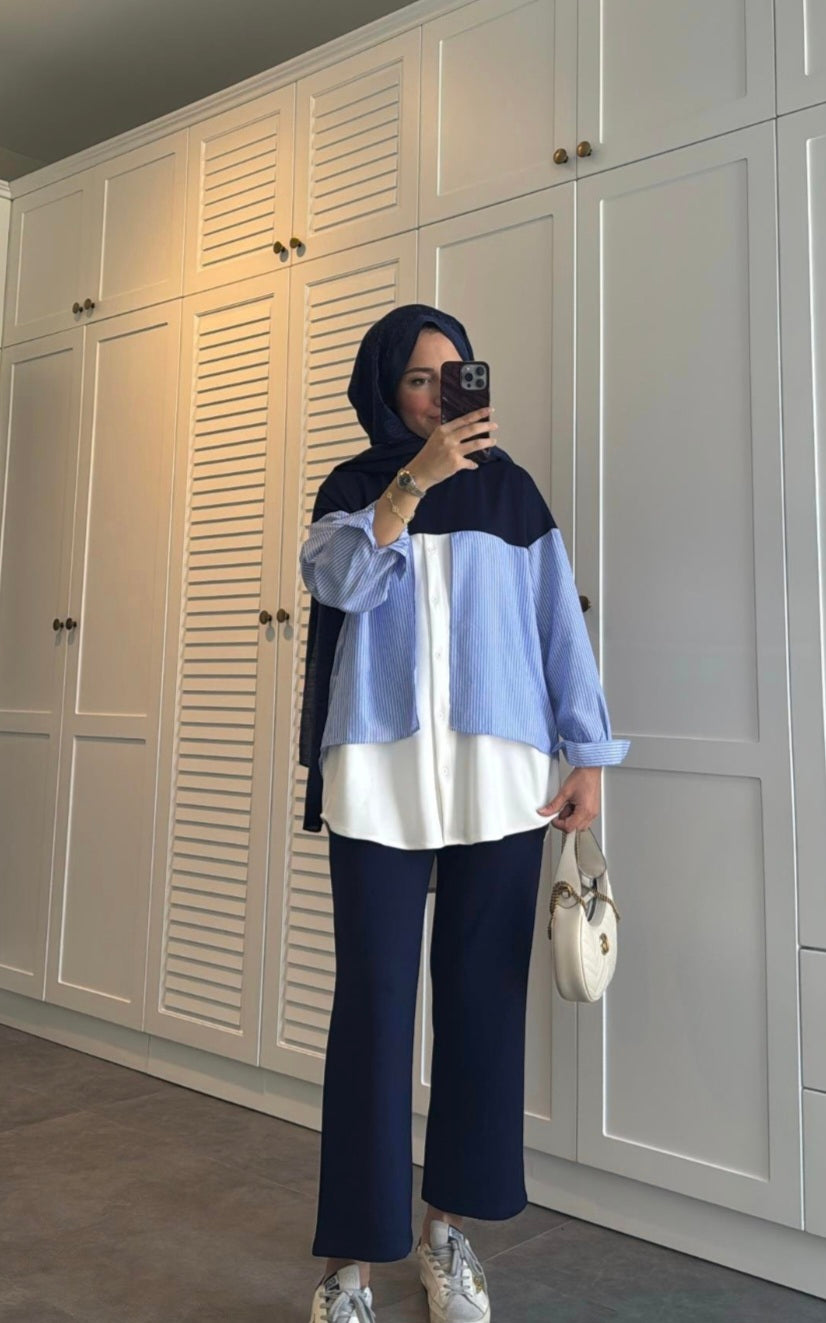 Modal cotton tracksuit with shirt details