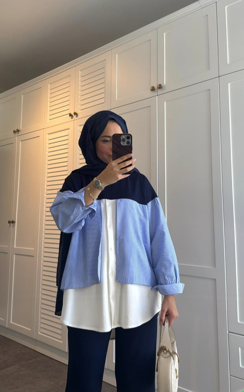 Modal cotton tracksuit with shirt details