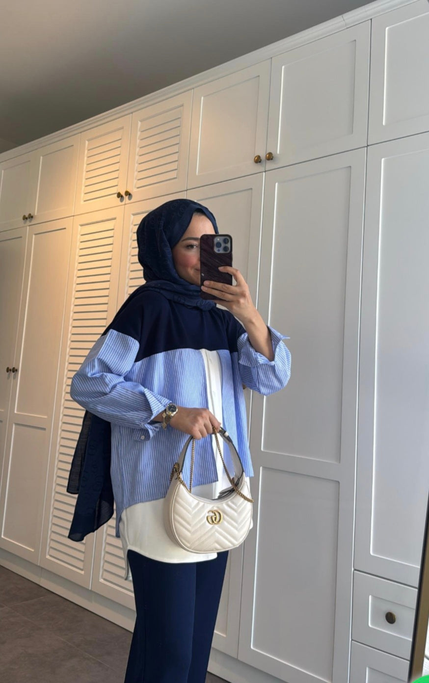 Modal cotton tracksuit with shirt details