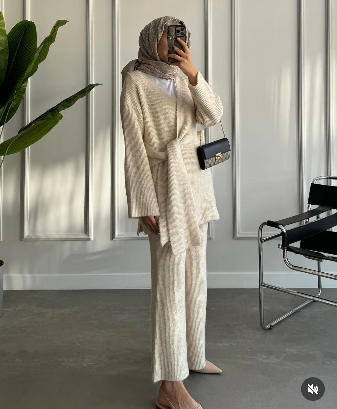 Wool co-ord with side belt