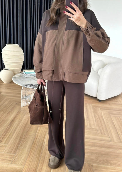 Oysho fabric with Parachute Detailed Suit brown