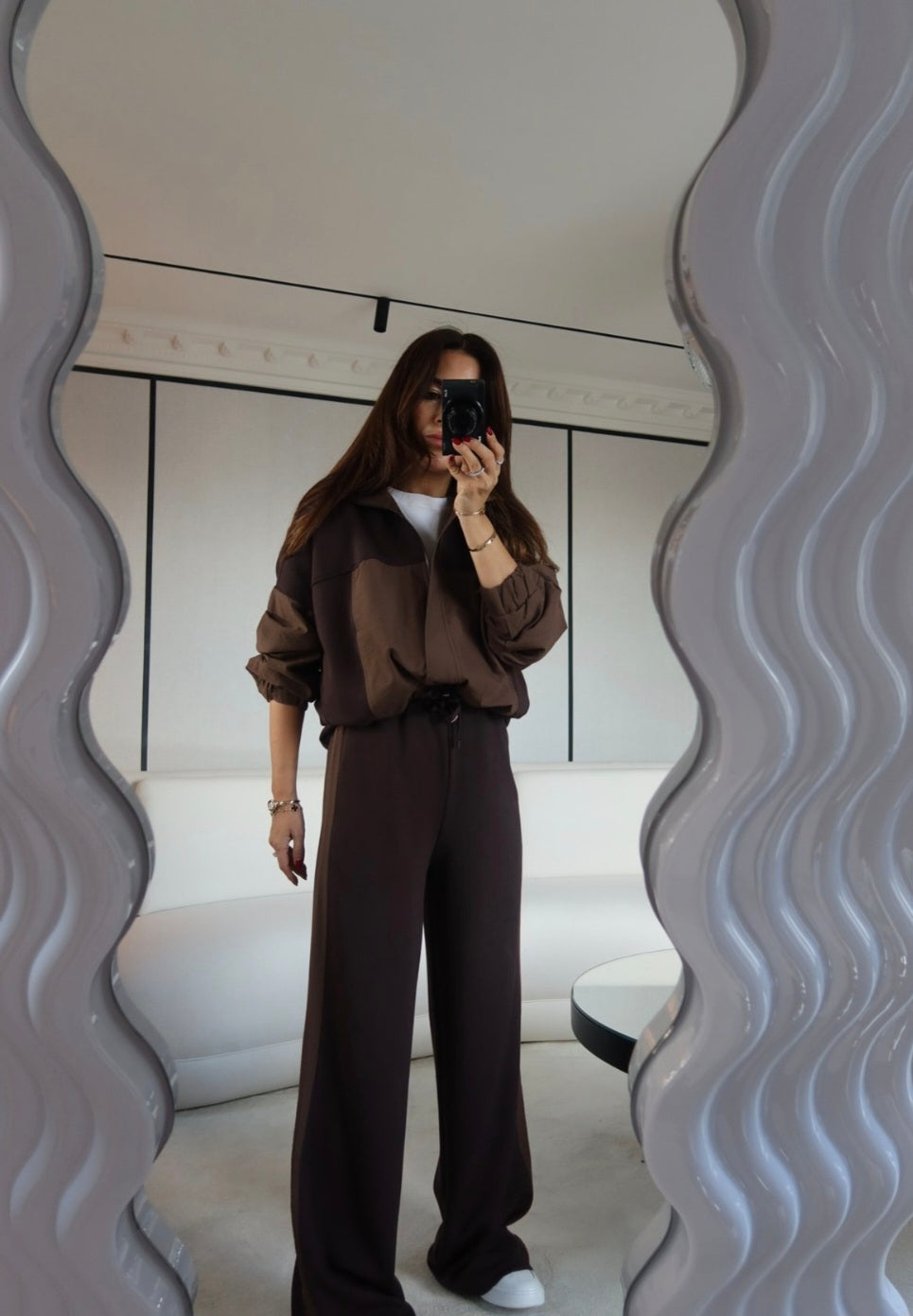 Oysho fabric with Parachute Detailed Suit brown