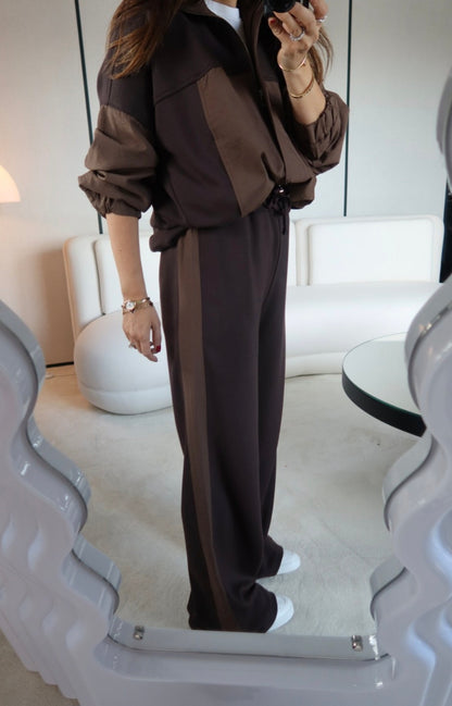 Oysho fabric with Parachute Detailed Suit brown