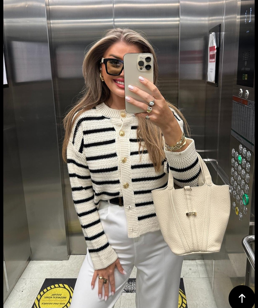 Striped knit Cardigan