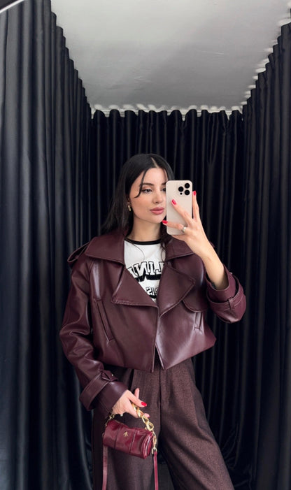 faux leather bikers jacket