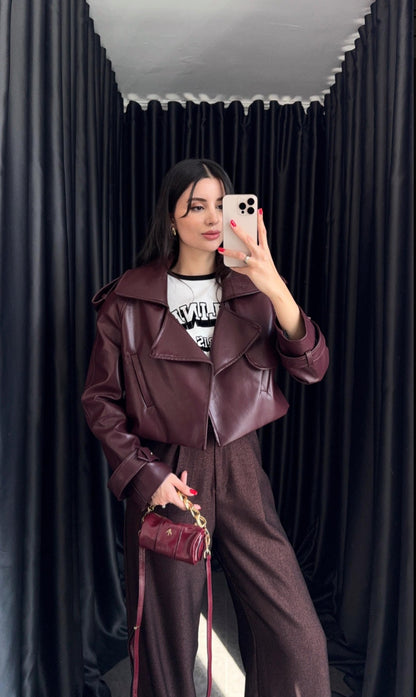 faux leather bikers jacket