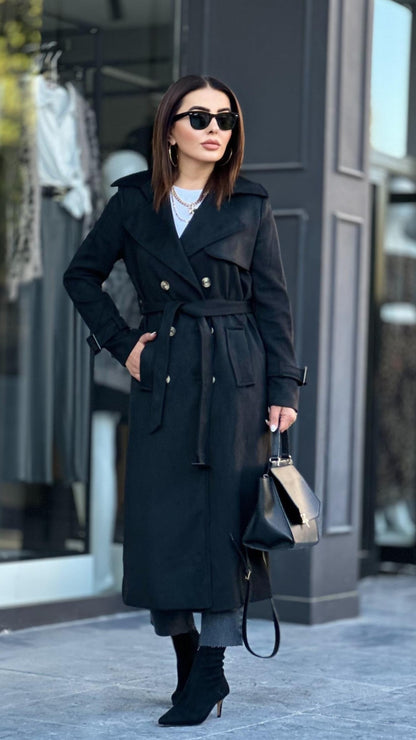 Long suede coat