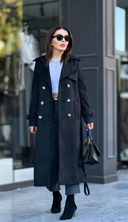 Long suede coat