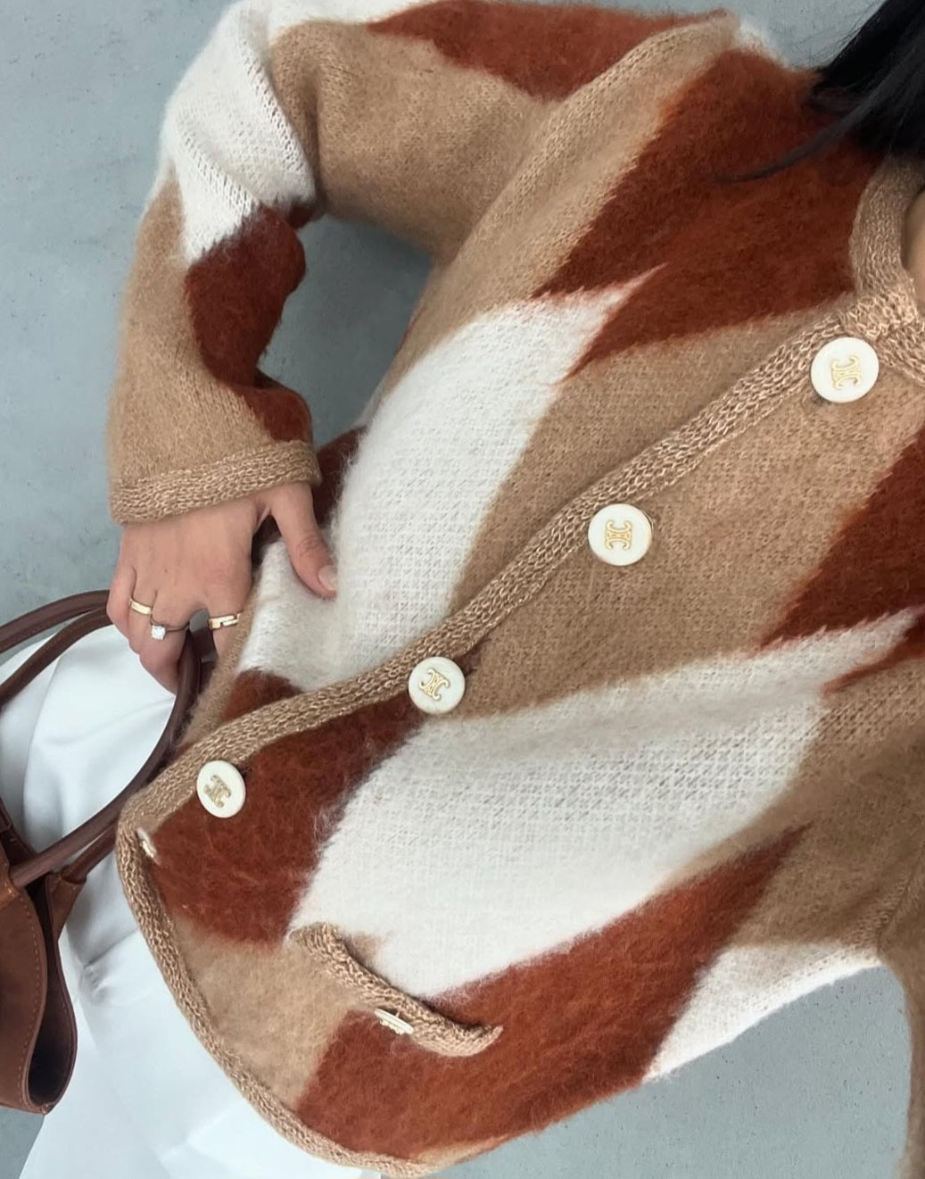 Daimond patterned mohair Cardigan