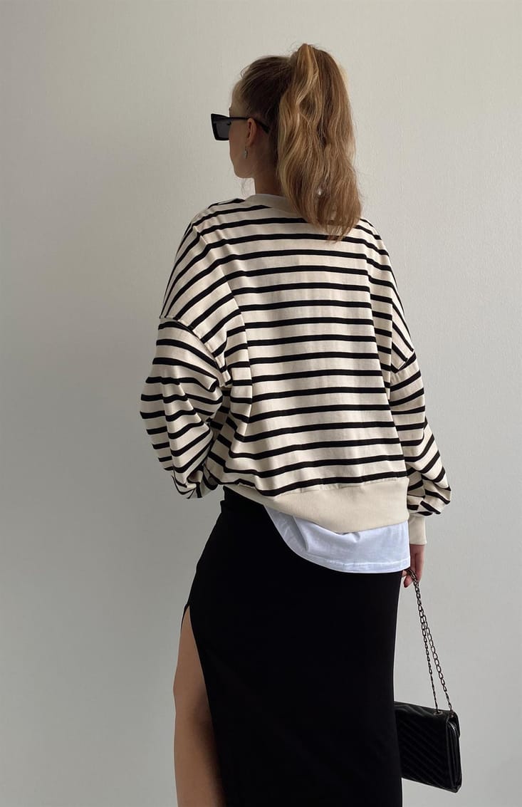 Striped Cotton Sweatshirt