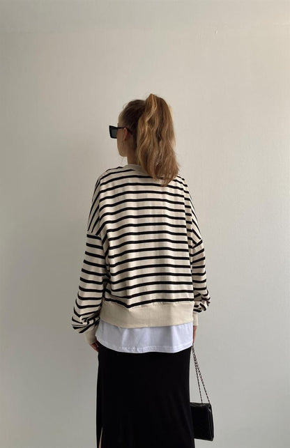 Striped Cotton Sweatshirt