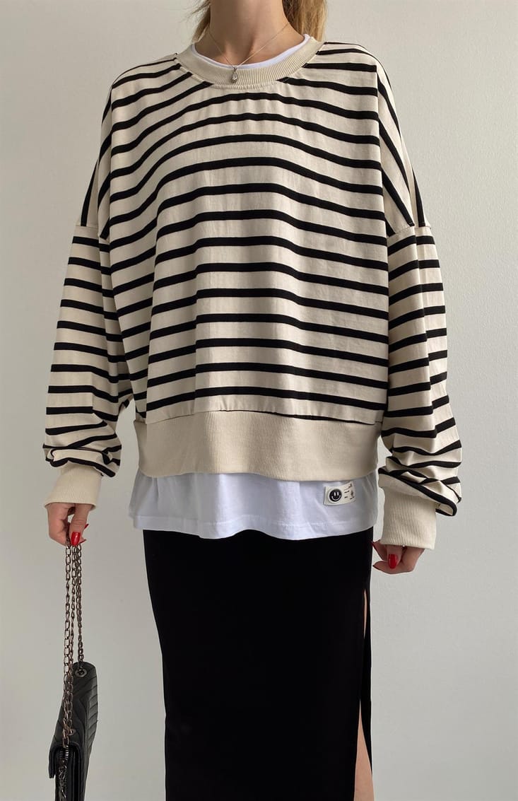 Striped Cotton Sweatshirt