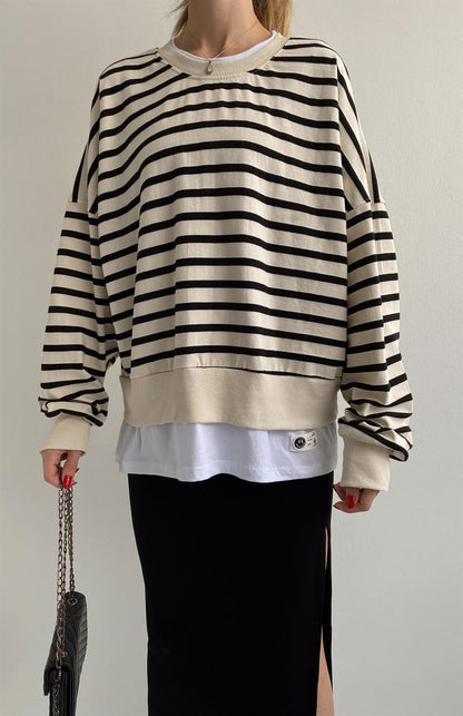 Striped Cotton Sweatshirt