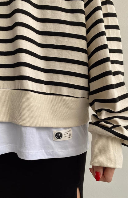 Striped Cotton Sweatshirt