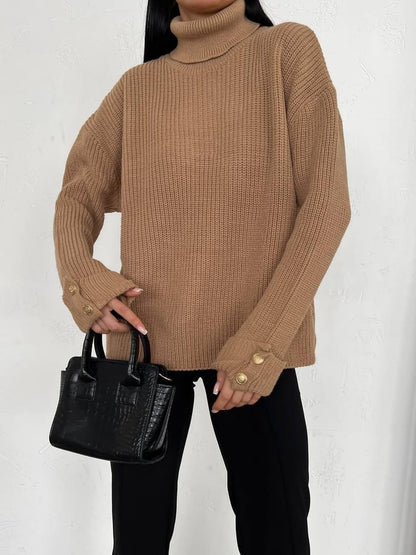 High neck knitted blouse