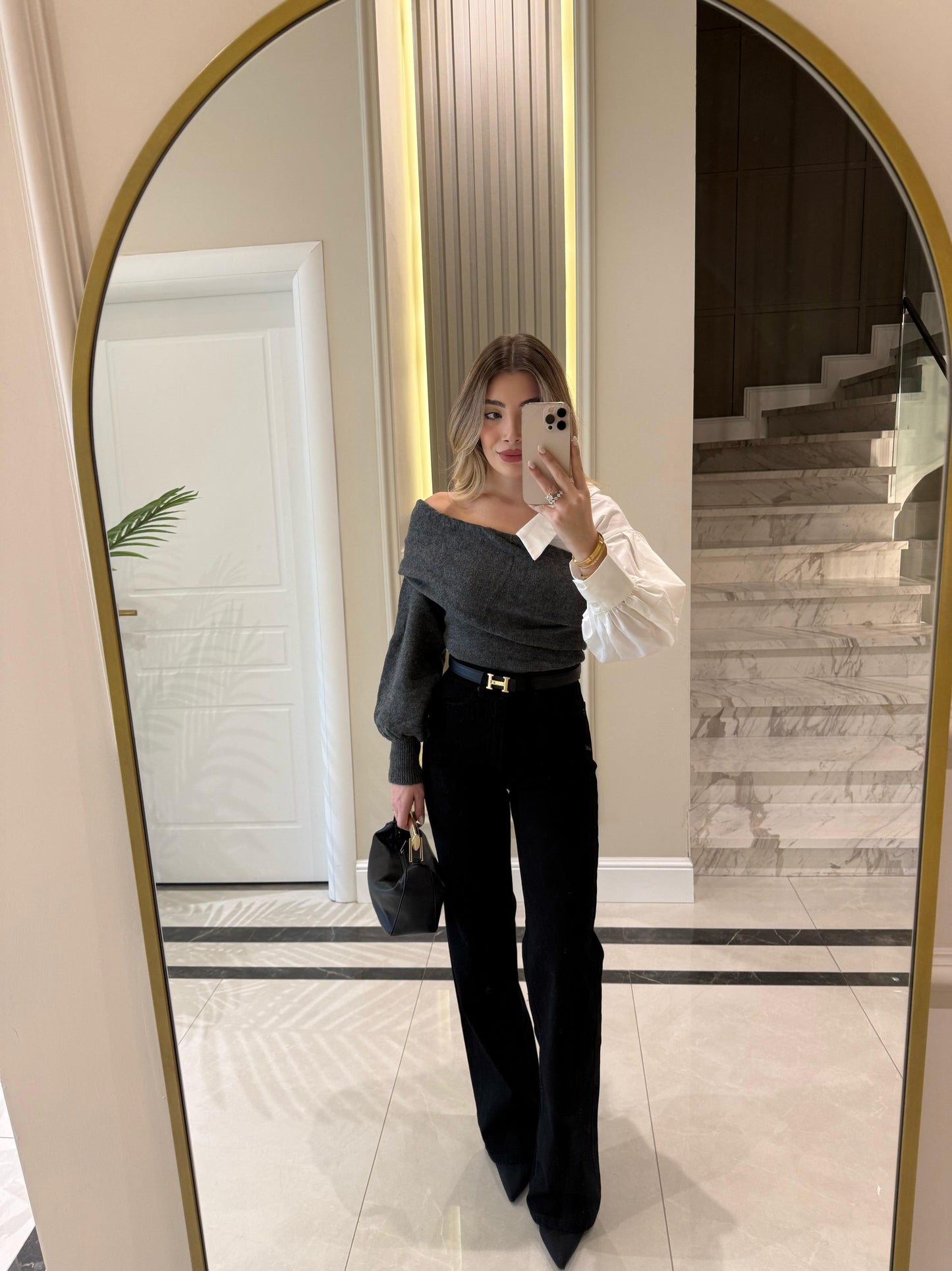 Shirt Sleeve Design grey Knitwear