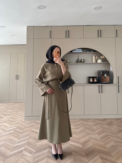 Ashley Modal Skirt Set Anthracite