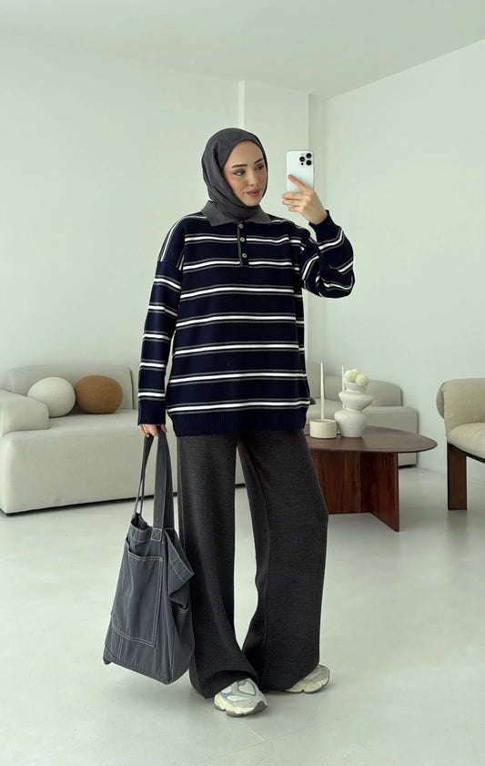 Striped knitted jumper