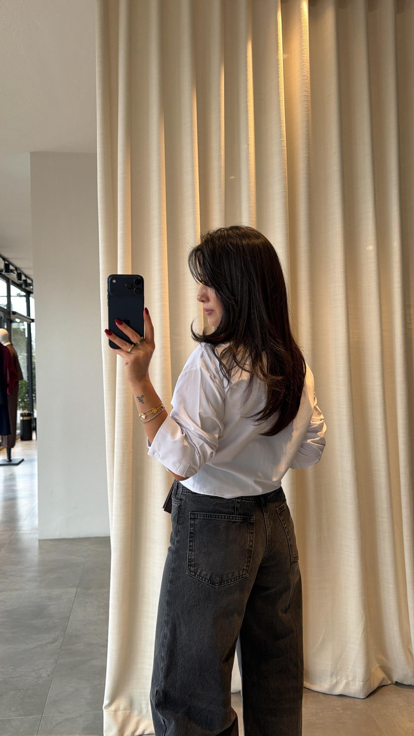 White Crop Shirt with Corset Detail