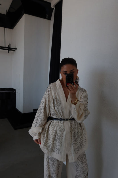 Studded kimono co-ord set