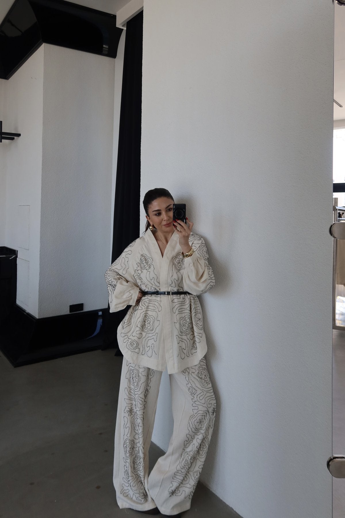 Studded kimono co-ord set