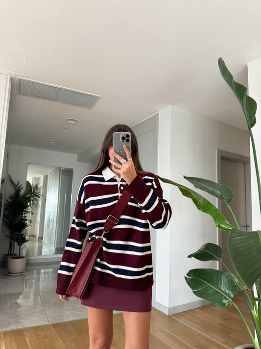 Striped knitted jumper