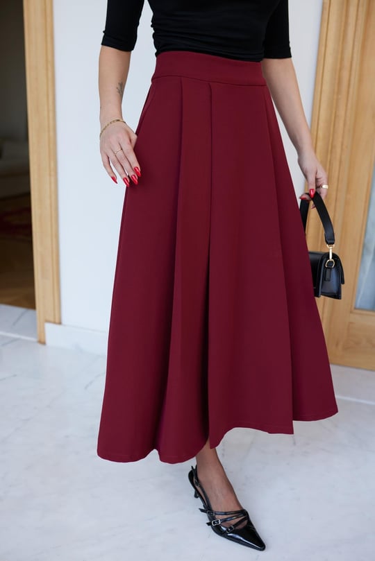 Pleated midi skirt