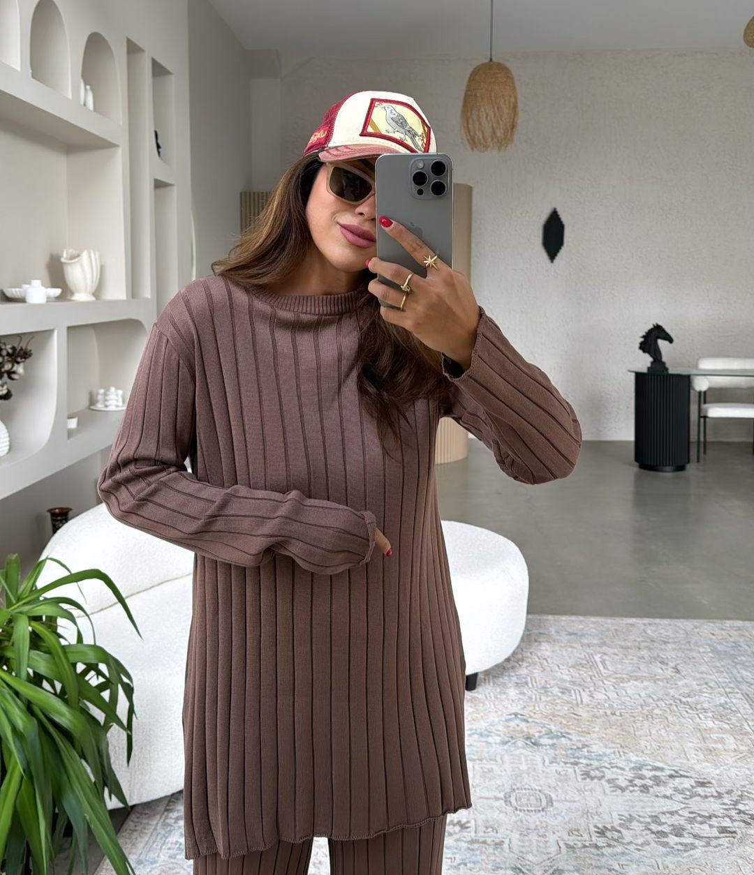 Striped knitted set