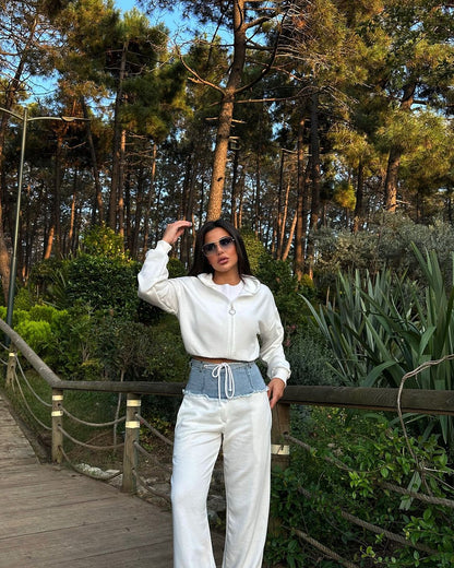 French cotton tracksuit with jeans details