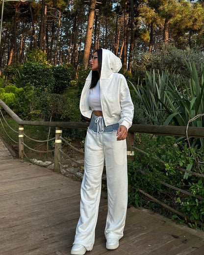 French cotton tracksuit with jeans details