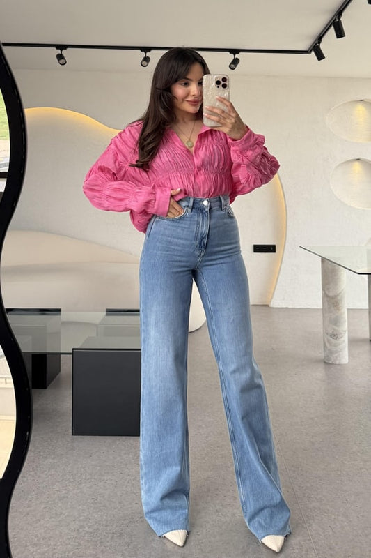 Wide leg strachey jeans