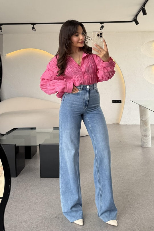 Wide leg strachey jeans