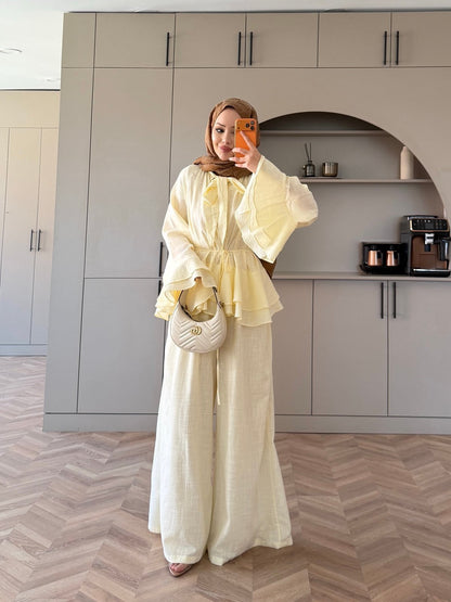 Choco Layered Linen Set - yellow