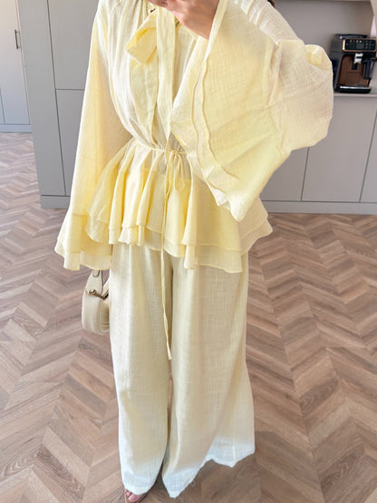 Choco Layered Linen Set - yellow