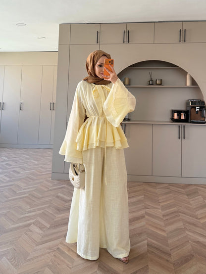 Choco Layered Linen Set - yellow