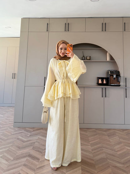 Choco Layered Linen Set - yellow