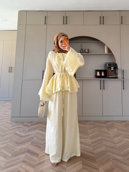 Choco Layered Linen Set - yellow