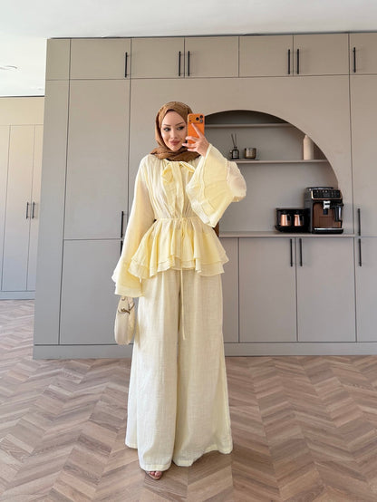 Choco Layered Linen Set - yellow
