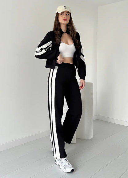 Zip-up Jacket with Sweatpants Fleece Tracksuit