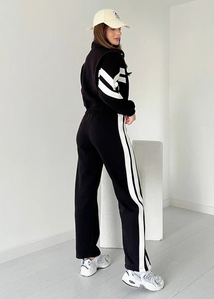 Zip-up Jacket with Sweatpants Fleece Tracksuit