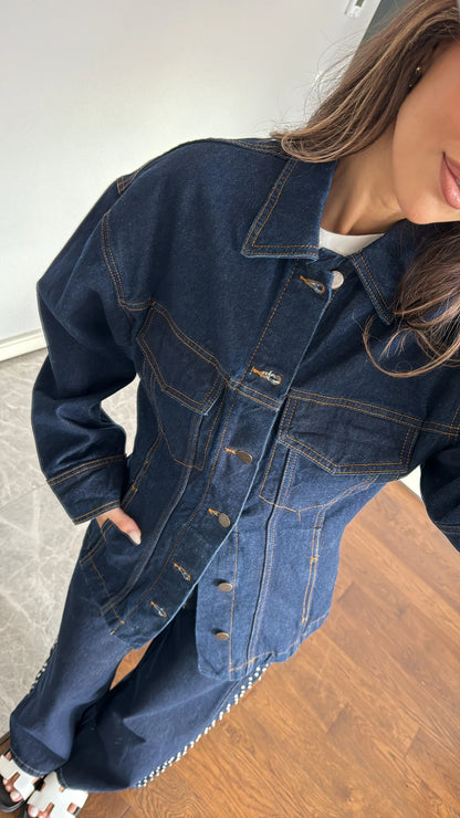 Zara jeans jacket with Elastic waistband