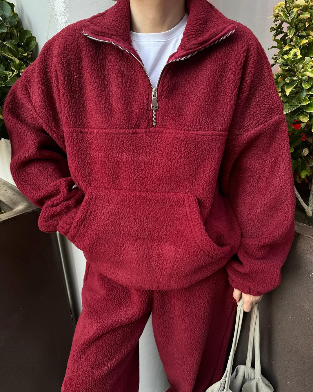 Sherpa fabric tracksuit